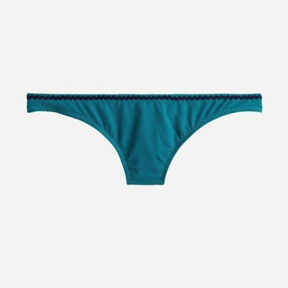 J. Crew Bandeau Ruffle Lowrider Bikini w/ Rickrack, Spicy Jade Size XL NWT - Picture 3 of 10
